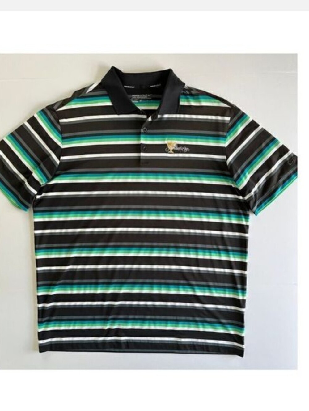 Nike Golf Tour Performance The Presidents Cup Striped Short Sleeve Polo Size XL